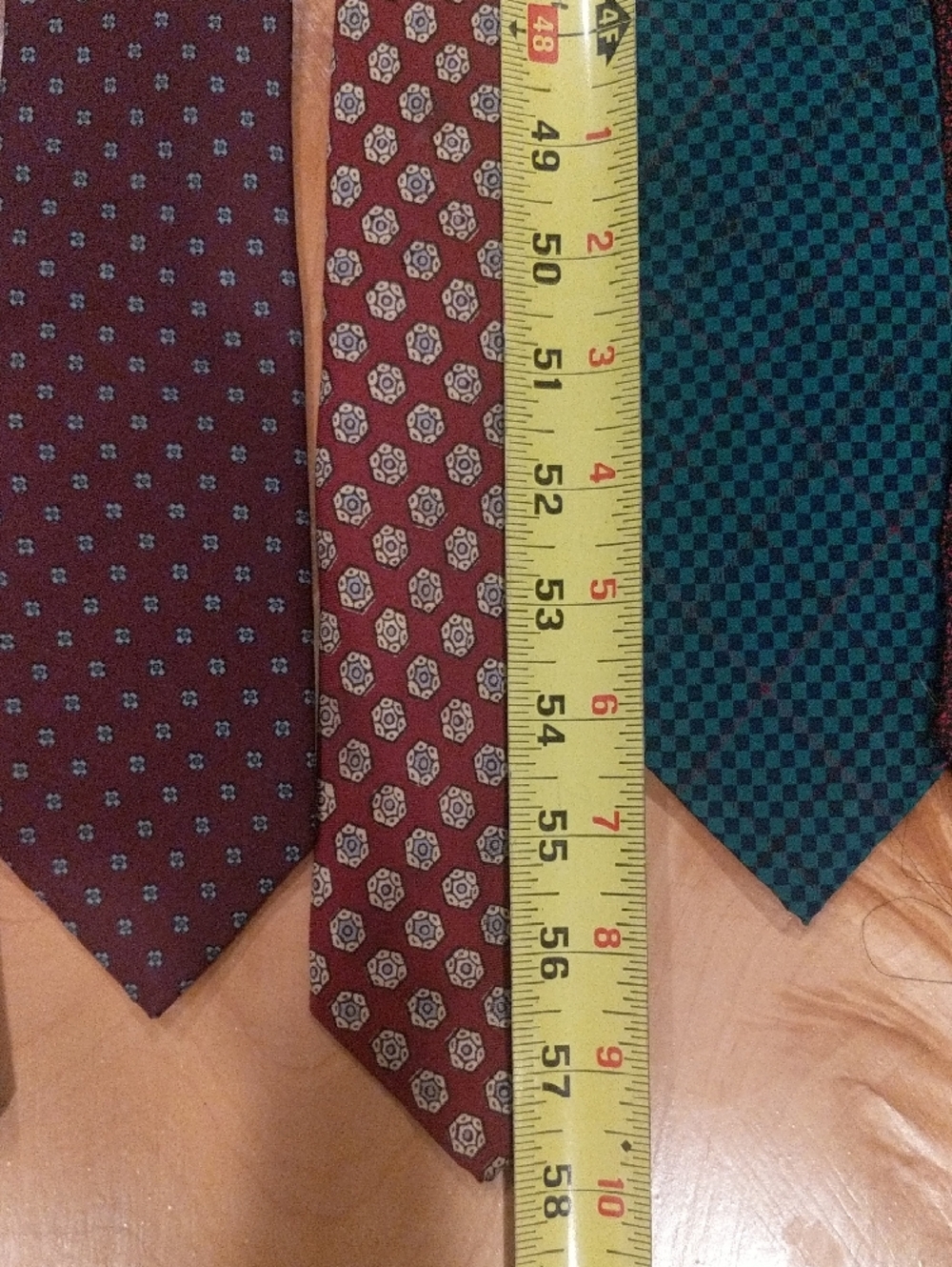 Assorted Men's Silk, Cotton and Woo Ties in Teal, Burgundy, Purple, Blue & Brown - Picture 4 of 13